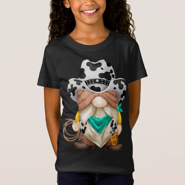 Camiseta Traje De Vaquero Cuto Para Mujeres Con Lasso - Cow (Anverso)