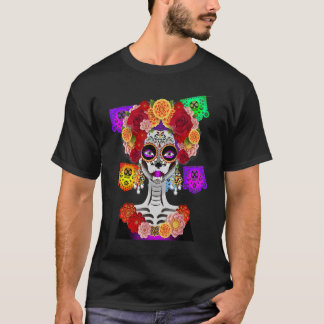 Camiseta Traje del Día de Muertos La Catrina Flores de Cala
