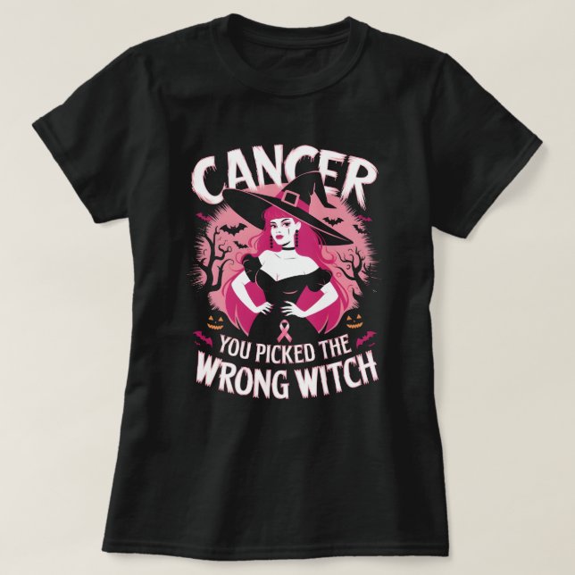 Camiseta Traje del Mes de Conciencia sobre el Cáncer, Bruja (Diseño del anverso)