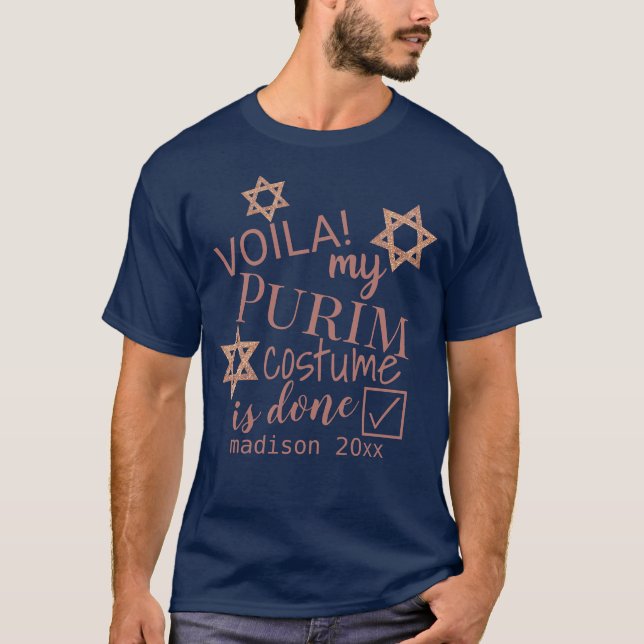 Camiseta Traje divertido conocido de Magen David Purim del (Anverso)