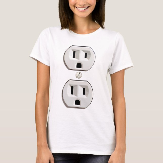 Camiseta Traje eléctrico blanco del mercado (Anverso)
