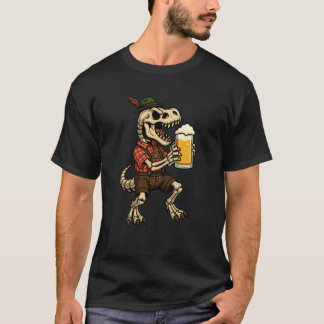 Camiseta Traje esqueleto de dinosaurio Trex cerveza bávaro 