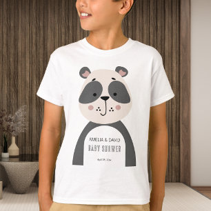 Camiseta Traje infantil para baby shower de panda neutral