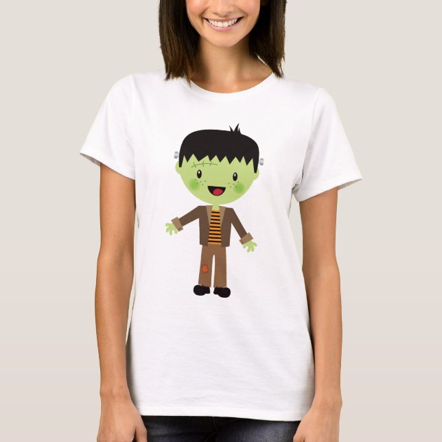 Camiseta Traje lindo de Frankenstein Halloween (Anverso)