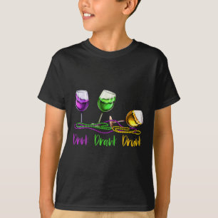 Camiseta Traje Mardi Gras Para Mujeres Hombres Vino Fiesta