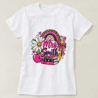Camiseta Traje personalizado para maestro con leopardo arco