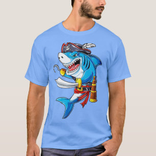 Camiseta Traje pirata de tiburón Jolly Roger Bandera regalo