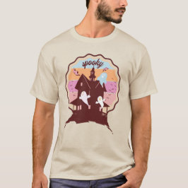 Camiseta Traje Retro de Halloween Fantasma de Casa Embrujad