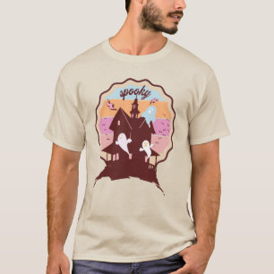 Camiseta Traje Retro de Halloween Fantasma de Casa Embrujad