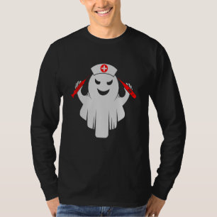 Camiseta Traje superior de fantasma de enfermera Disfraz de
