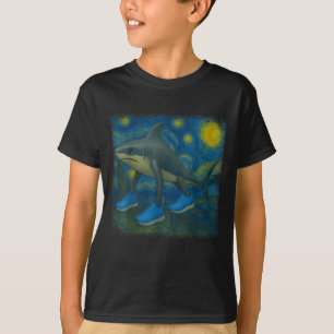 Camiseta Tralero Tralala Funny Shark Van Gogh Starry Nigh