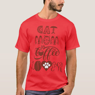 Camiseta Trama de café de mamá de gato Diseño de gato 9