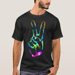 Camiseta Trama de tinte de color arcoiris Peace