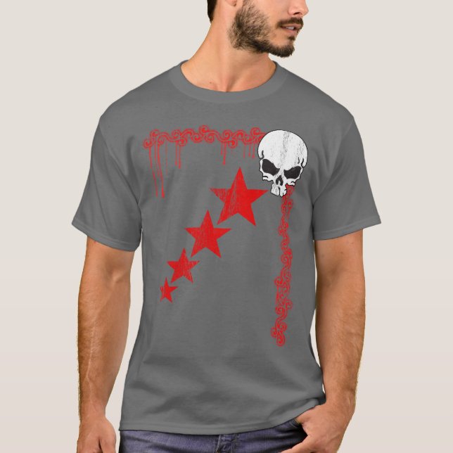 Camiseta Trama Estrella/Calavera (Rojo) (Anverso)