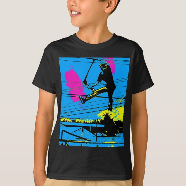 Camiseta Trampa - Tentadura de Scooter volador alto (Anverso)