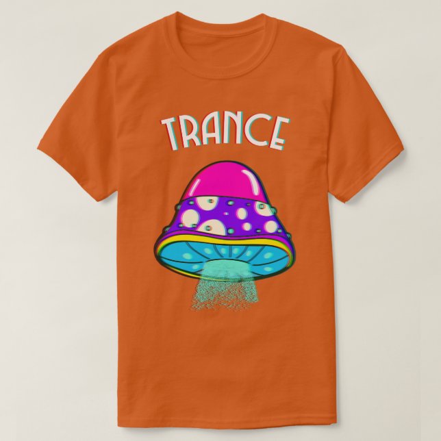 Camiseta Trance Psychedelic Trippy Glitch Mushroom (Diseño del anverso)