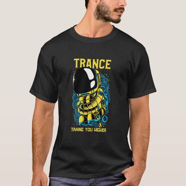 Camiseta Trance te lleva más alto - Astronauta de música tr (Anverso)