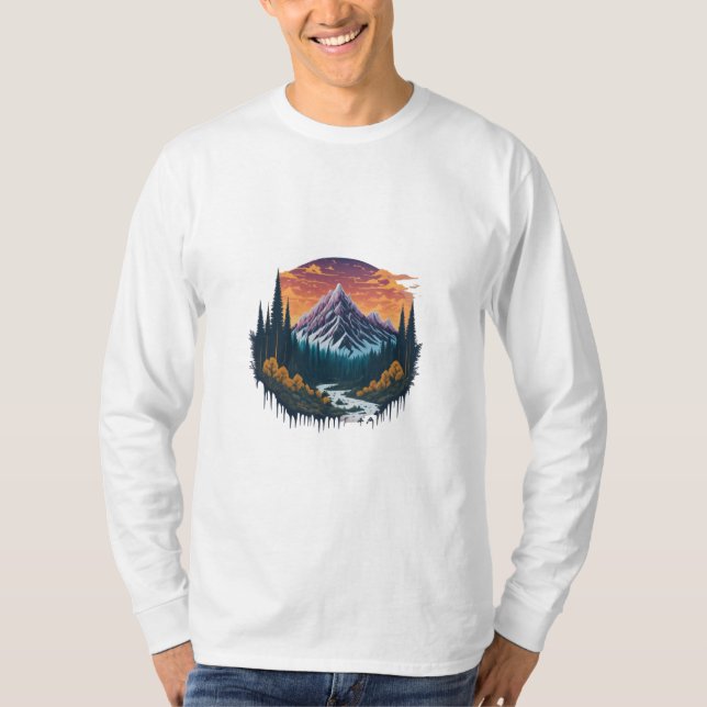 Camiseta Tranquila en la escena natural (Anverso)