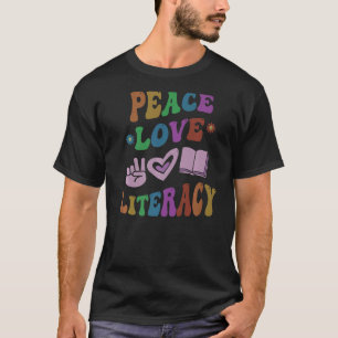 Camiseta TRANQUILIDAD AMOR ALFABETIZACIÓN Retro Lectura Mae