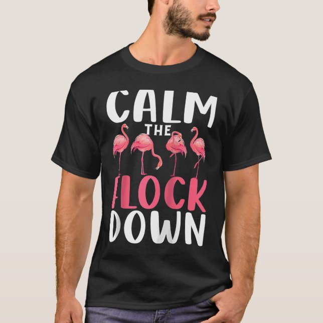 Camiseta Tranquilizar El Reloj Adulto Con Vestido Flamingo (Anverso)