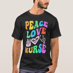 Camiseta TRANQUILO AMOR DE LA PAZ ENFERMERA Retro Wellness
