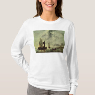 Camiseta Tranquilo o, barcos cerca de la costa, después de