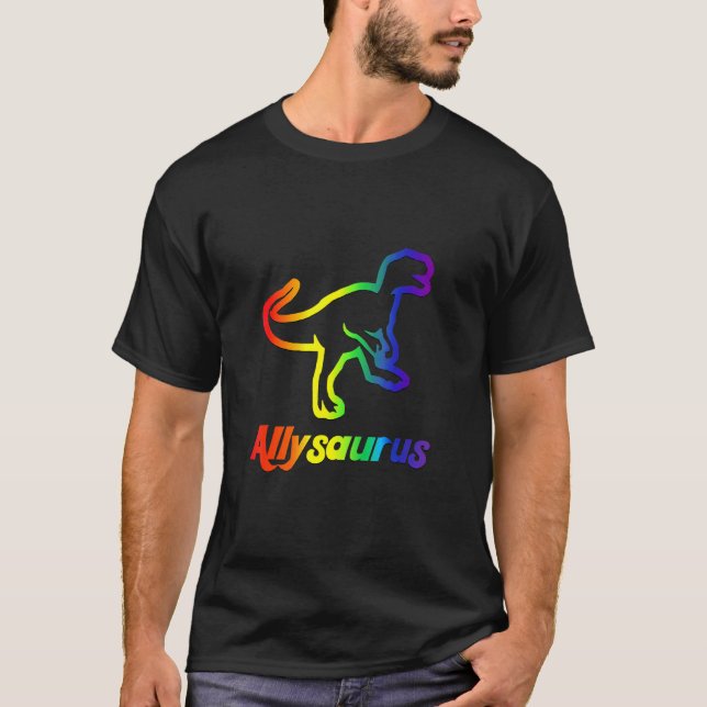 Camiseta Trans Ally Allysaurus Orgullo Gay Lgbtq Trans Band (Anverso)