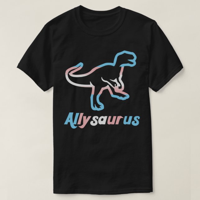 Camiseta Trans Ally Allysaurus Orgullo Gay LGBTQ Trans Flag (Diseño del anverso)