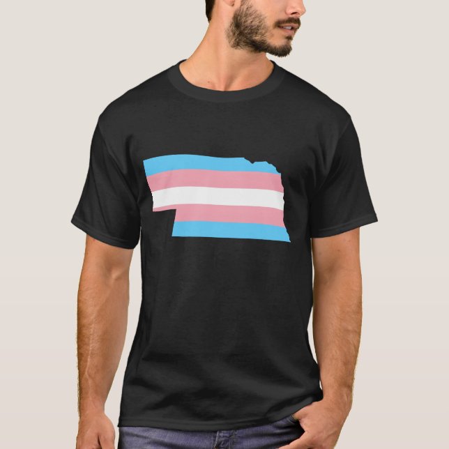 Camiseta Trans Flag Nebraska LGBT Pride Support boy (Anverso)
