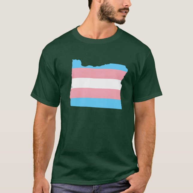 Camiseta Trans Flag Oregon LGBT Pride Support funny (Anverso)