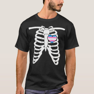 Camiseta Trans Halloween Divertido Orgullo Esqueleto Lgbtq