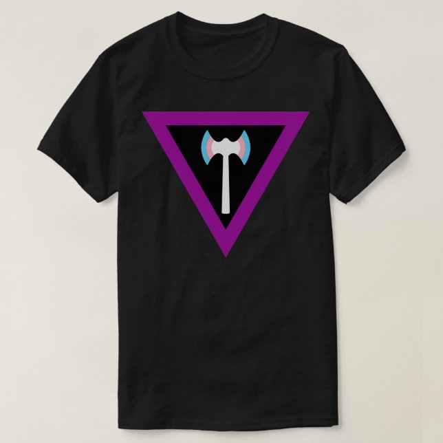 Camiseta Trans Labrys Lesbian Pegatina de Bandera (Diseño del anverso)