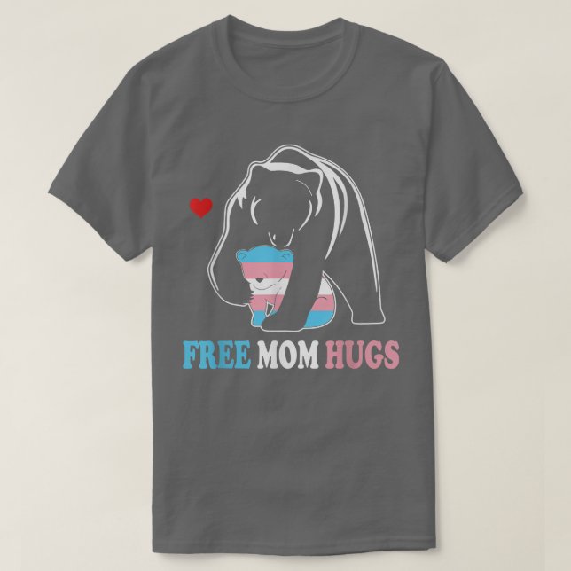 Camiseta Trans Mama Free Mama Abraza Al Transgénero Arcoiri (Diseño del anverso)