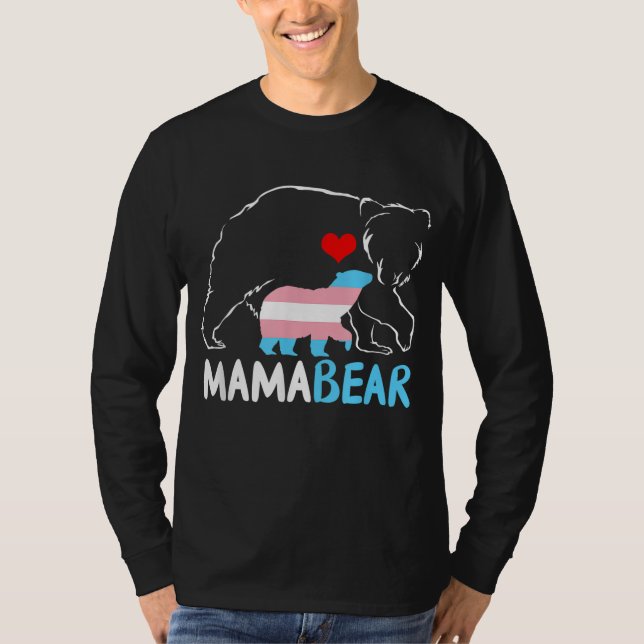 Camiseta Trans Mama Osa Orgullosa Mamá Arcoiris Moda Transg (Anverso)
