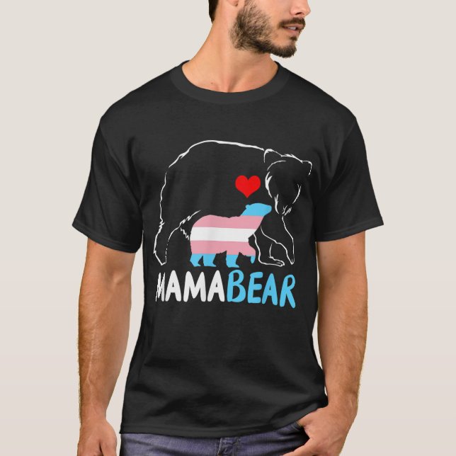 Camiseta Trans Mama Osa Orgullosa Mamá Arcoiris Moda Transg (Anverso)