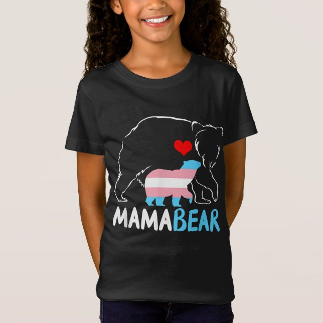 Camiseta Trans Mama Osa Orgullosa Mamá Arcoiris Moda Transg (Anverso)