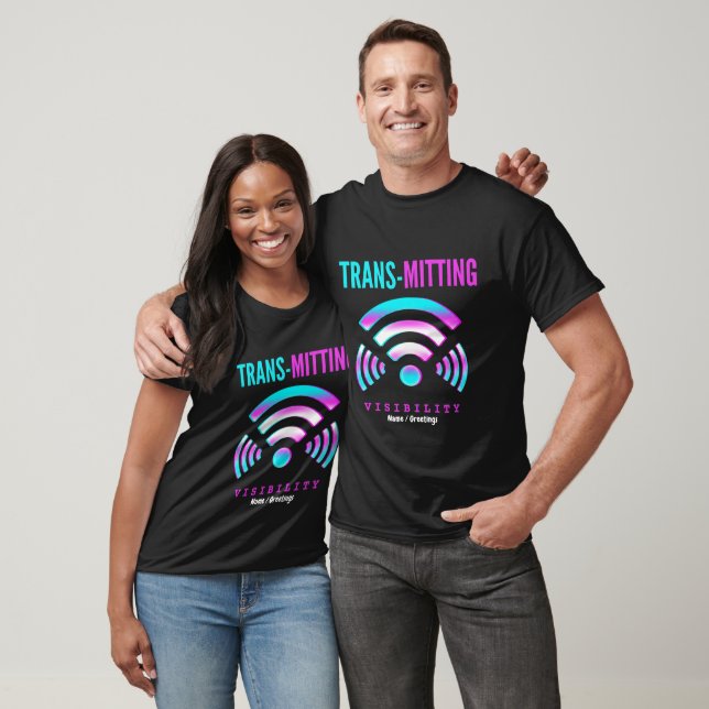 Camiseta Trans-mitting Visibility Modern Glitch Transgender (Unisexo)