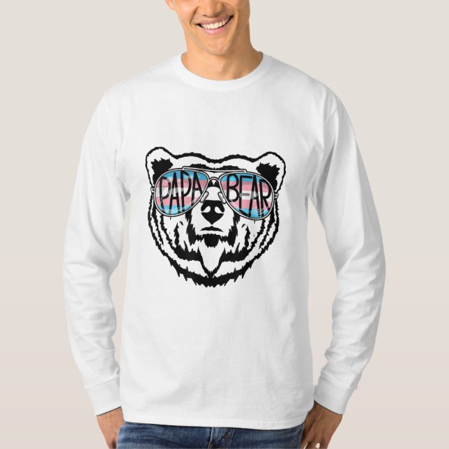Camiseta Trans Papa oso orgulloso padre aliado transgénero  (Anverso)