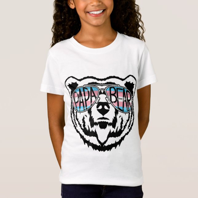 Camiseta Trans Papa oso orgulloso padre aliado transgénero  (Anverso)