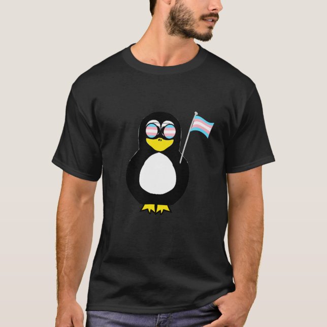 Camiseta Trans Penguin Transgender Pride Transexual Water B (Anverso)