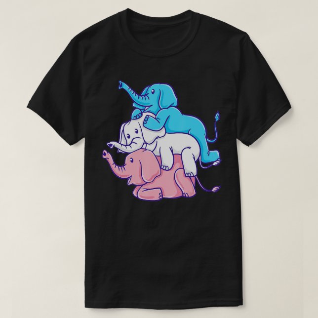 Camiseta Trans Pride Elephant Pile Transgender (Diseño del anverso)