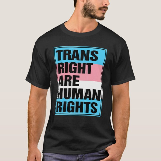Camiseta Trans Right are Human Rights Transgender LGBTQ Pri (Anverso)