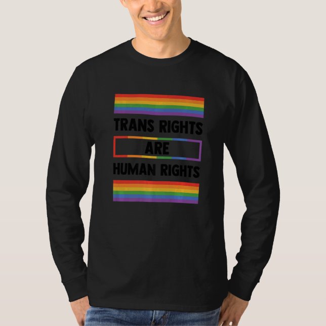 Camiseta Trans Rights Are Human Rights Gay Rainbow Lgbtq Qu (Anverso)