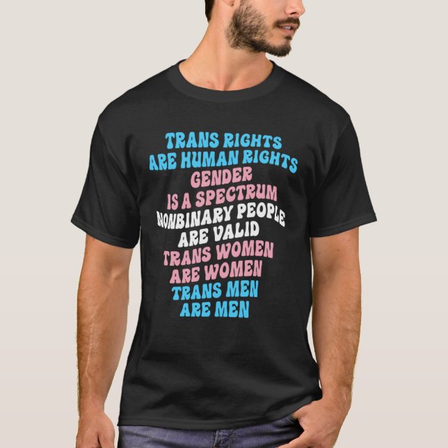 Camiseta Trans Rights Are Human Rights Gender Is A Spectrum (Anverso)
