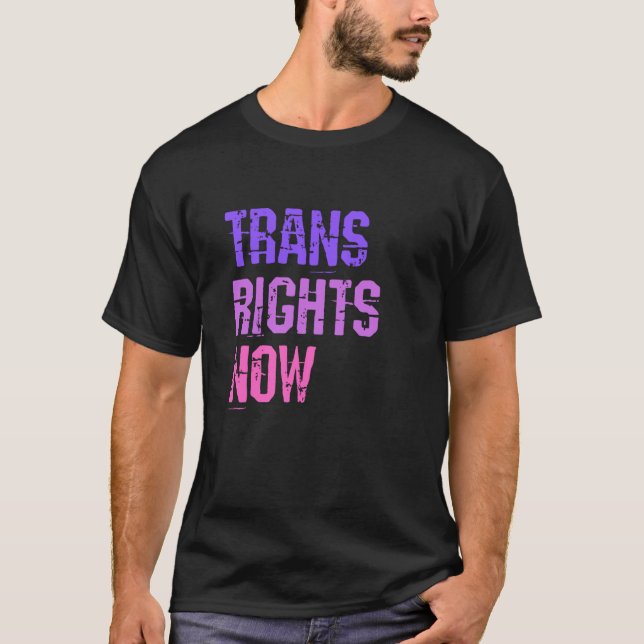 Camiseta Trans Rights Now Human Rights LGBTQ Transgender Fl (Anverso)