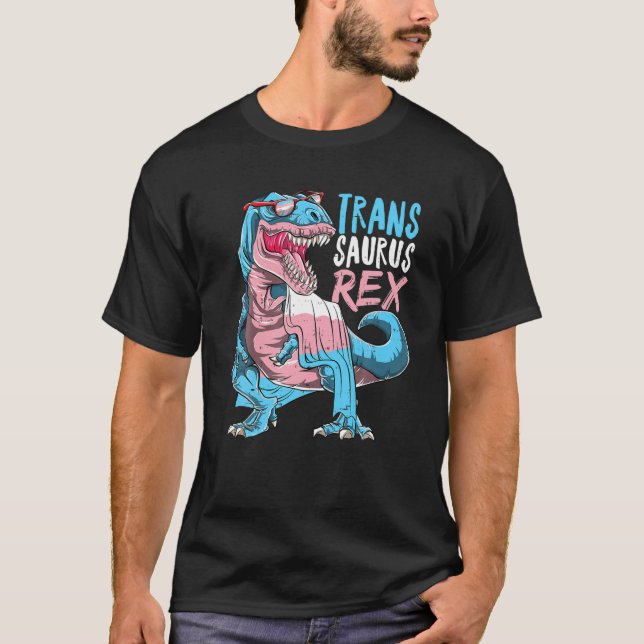 Camiseta Trans Saurus Rex Allysaurus Dinosaur Transgender L (Anverso)