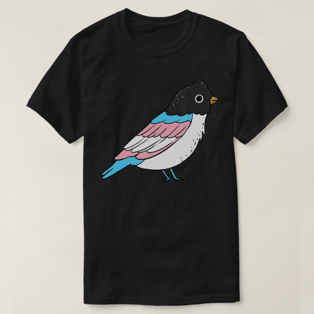 Camiseta Transexual de pájaro del orgullo trans (Diseño del anverso)