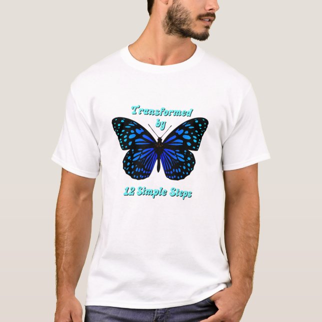 Camiseta Transformado por 12 pasos simples, AA, NA, Al-Anon (Anverso)