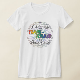 Camiseta Transformado por Jesucristo - Tee blanco femenino