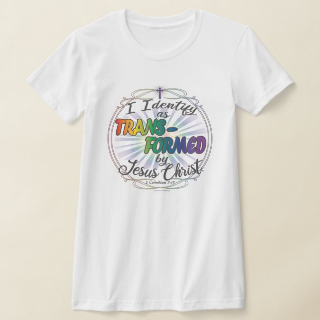 Camiseta Transformado por Jesucristo - Tee blanco femenino (Distribución)
